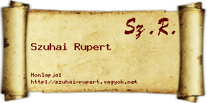 Szuhai Rupert névjegykártya